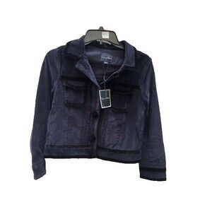 OSCAR DE LA RENTA Corduroy  Trucker Jean Jacket Girl's sz 12Y Navy